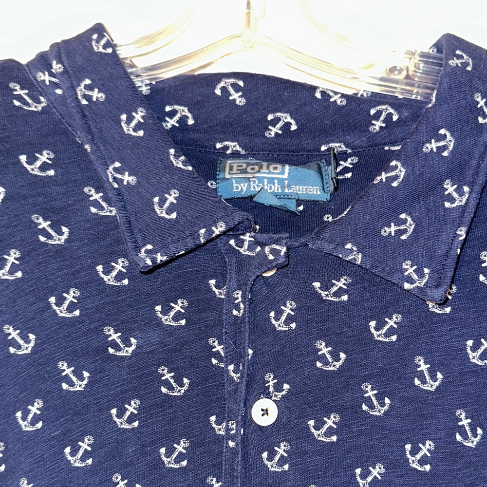 Ralph Lauren Polo Dark Blue Anchor Men’s 3XLT Shirt - Picture 4 of 14